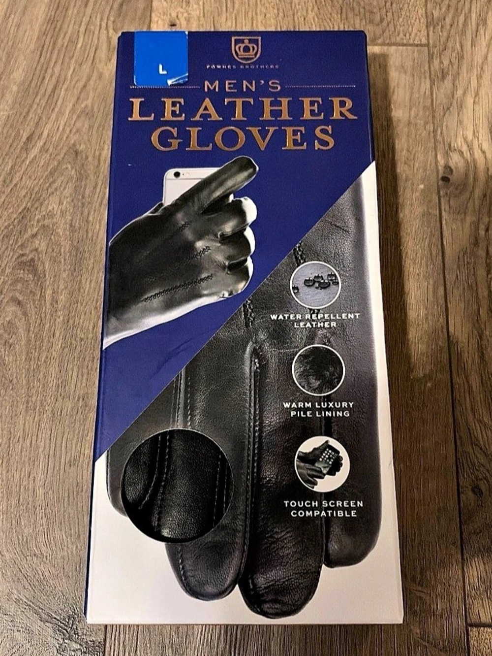 Fownes Brothers Men's Leather Touch Screen Gloves Black Large